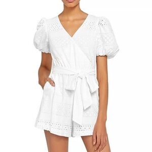 Alice + Olivia White Lace Romper